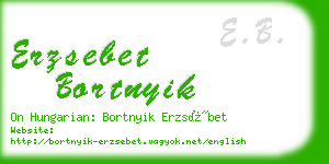 erzsebet bortnyik business card